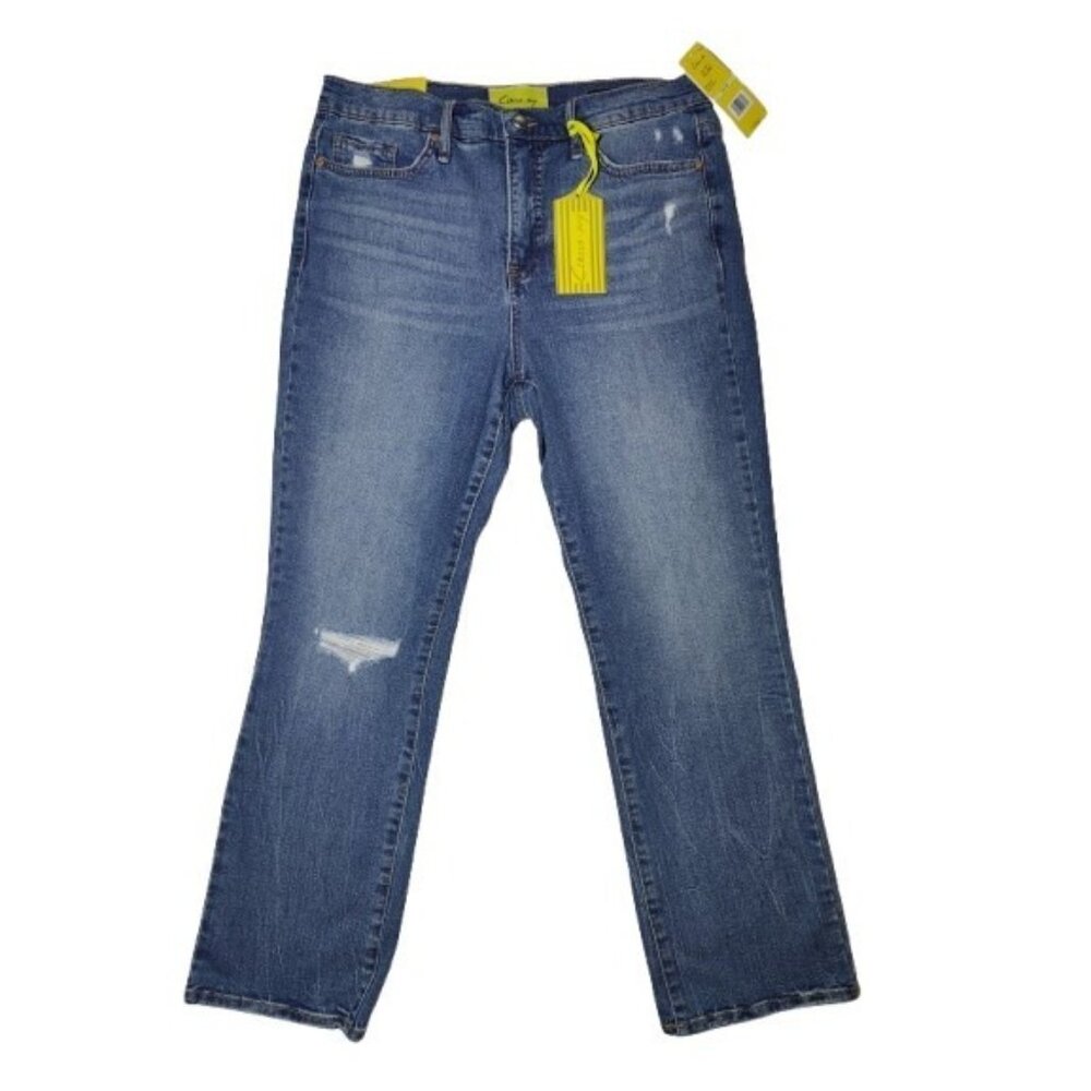 Circus NY High Rise Slim Straight Distressed Medium Wash Jeans 30 NWT